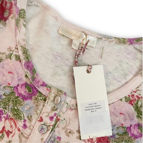 LOVESHACKFANCY **NWT** Jonah Cropped Cardigan in Shimmering Springs - Picture 13 of 14